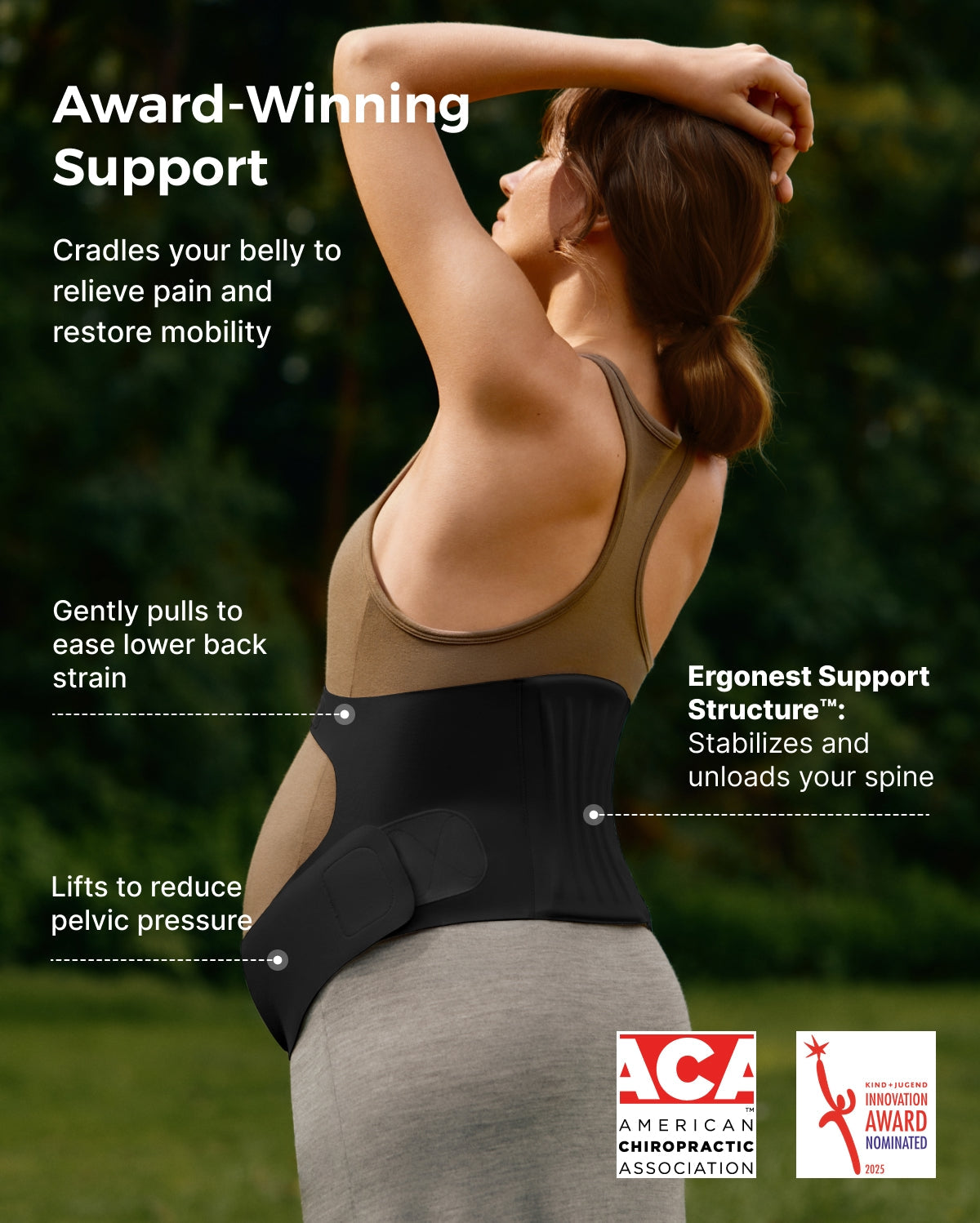Pregnancy Comfort Bundle: Ergonest Belly Band and Ultra Soft Seamless Nursing Bra YN21