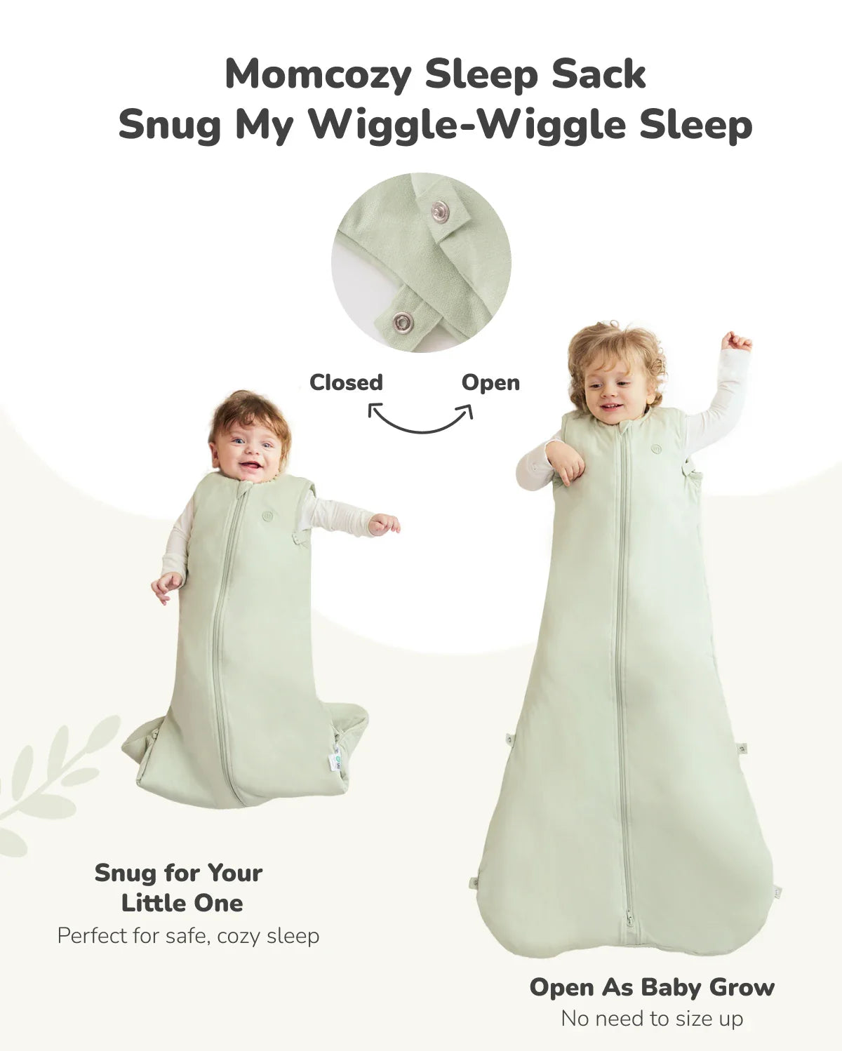 Baby Sleep Sack 1.5 TOG & Easy Swaddle Wrap For 0-3M Bundle