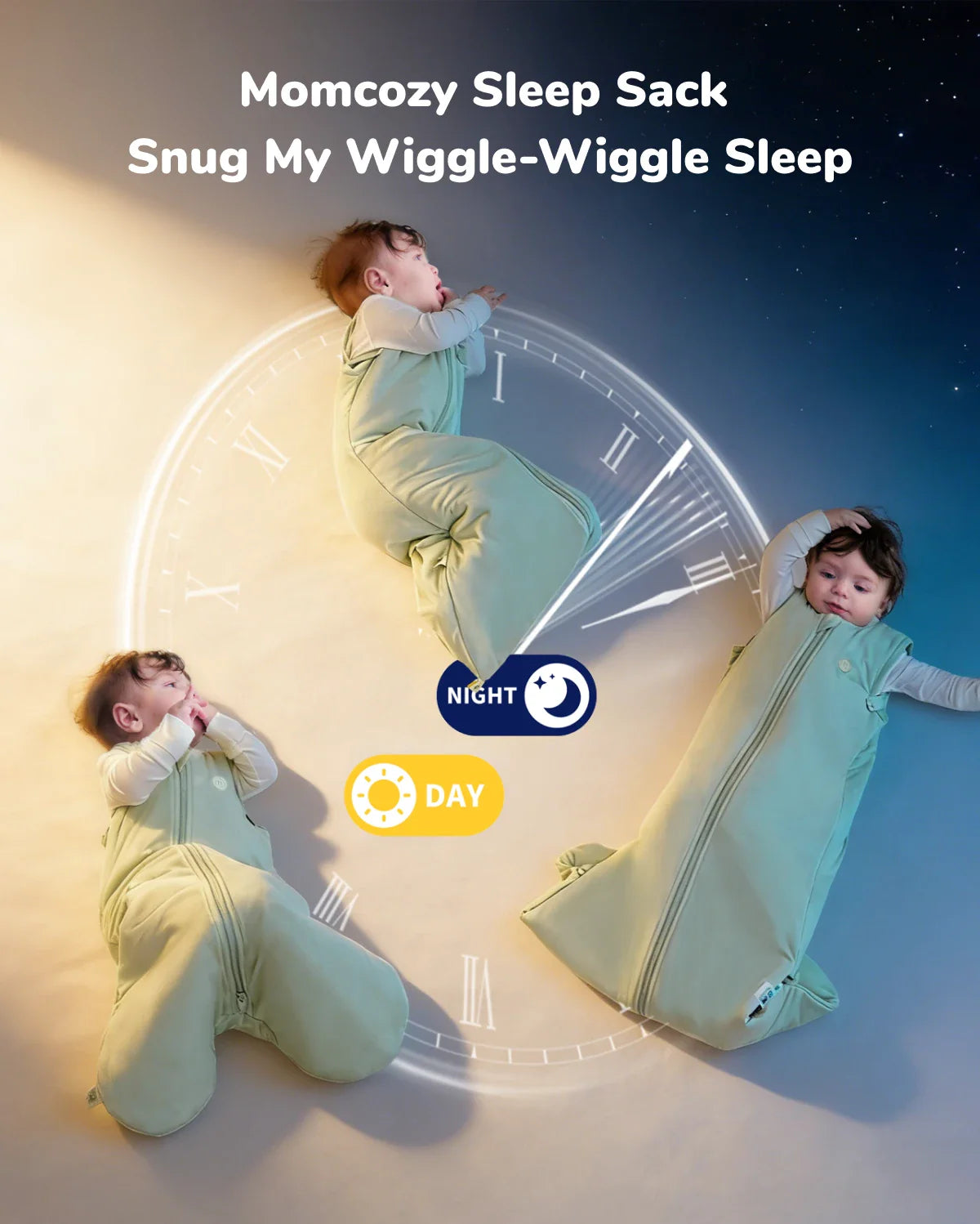 Baby Sleep Sack 1.5 TOG & Easy Swaddle Wrap For 0-3M Bundle