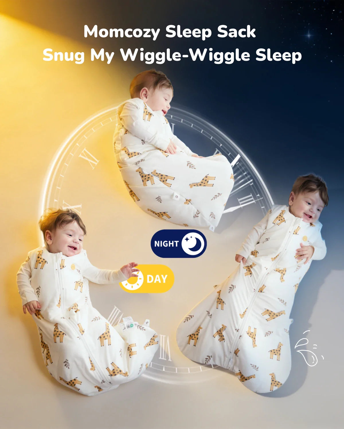 Baby Sleep Sack 1.5 TOG & Easy Swaddle Wrap For 0-3M Bundle