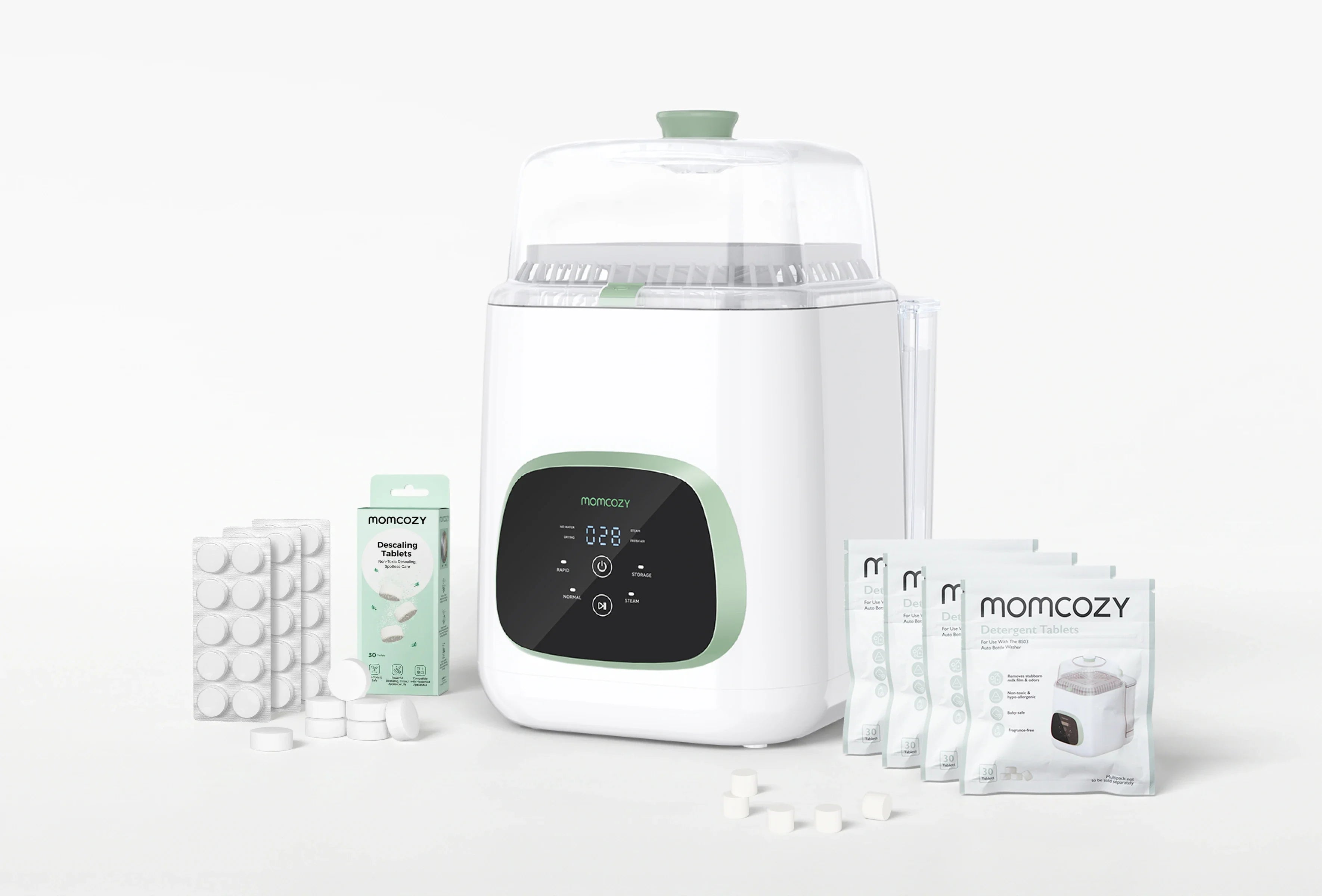 Cleaning Bundle: KleanPal Pro Baby Bottle Washer + 120 Cleaning & 30 Descaling Tablets