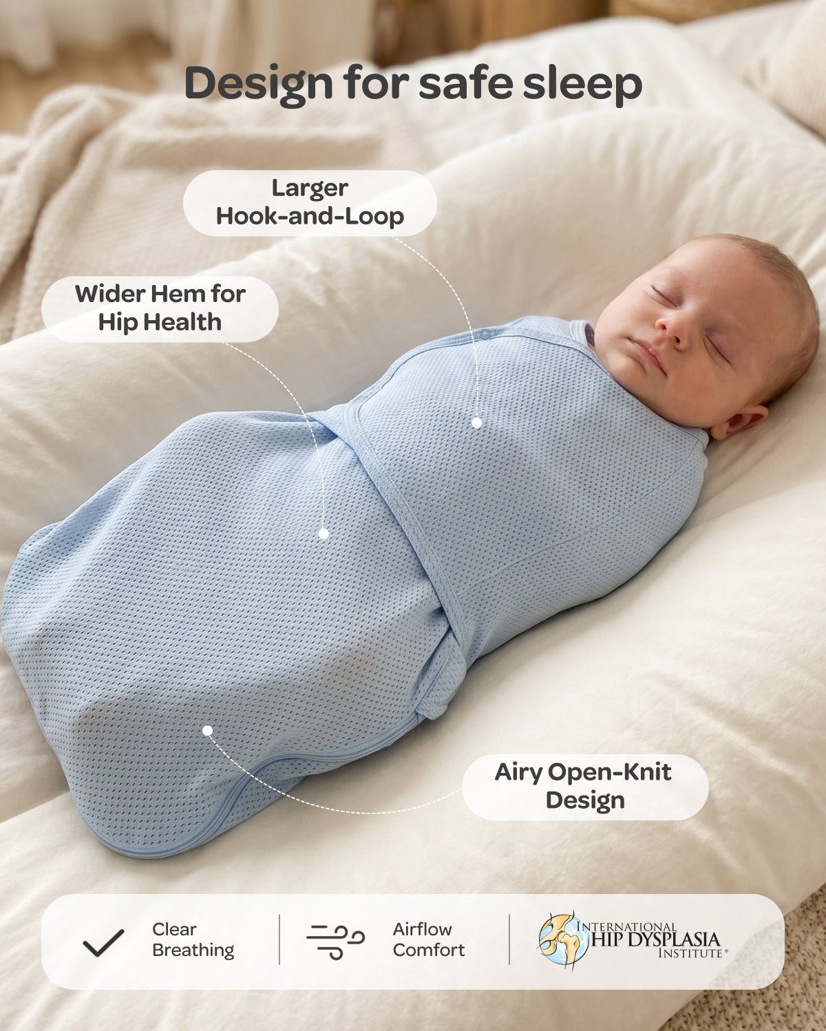 Momcozy Breathable Airflow Swaddle for 0-3M