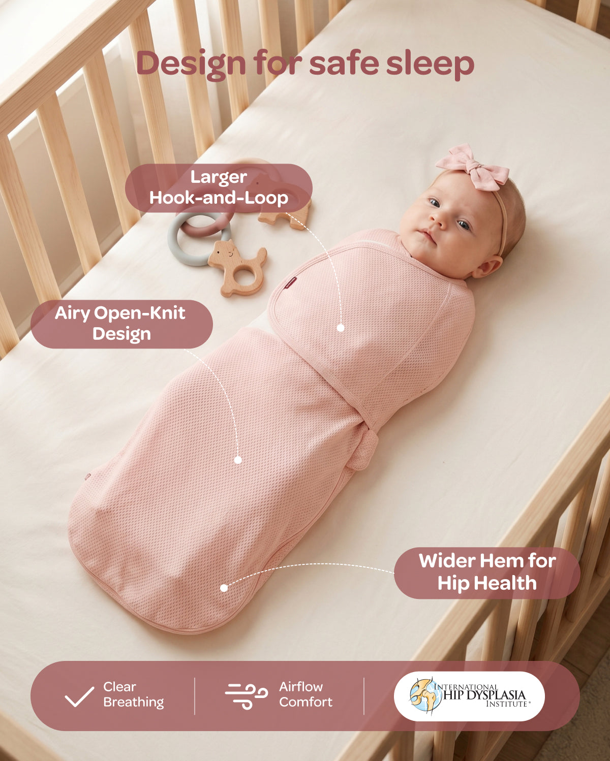 Momcozy Breathable Airflow Swaddle for 0-3M