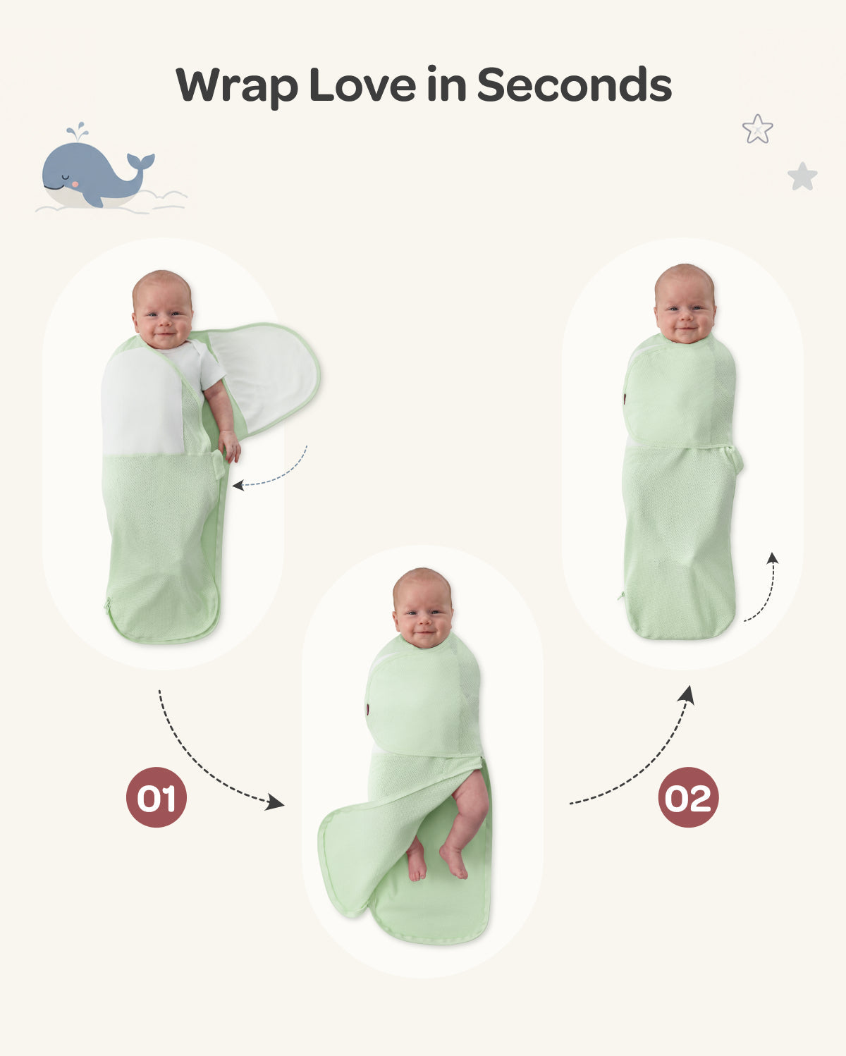 Momcozy Breathable Airflow Swaddle for 0-3M