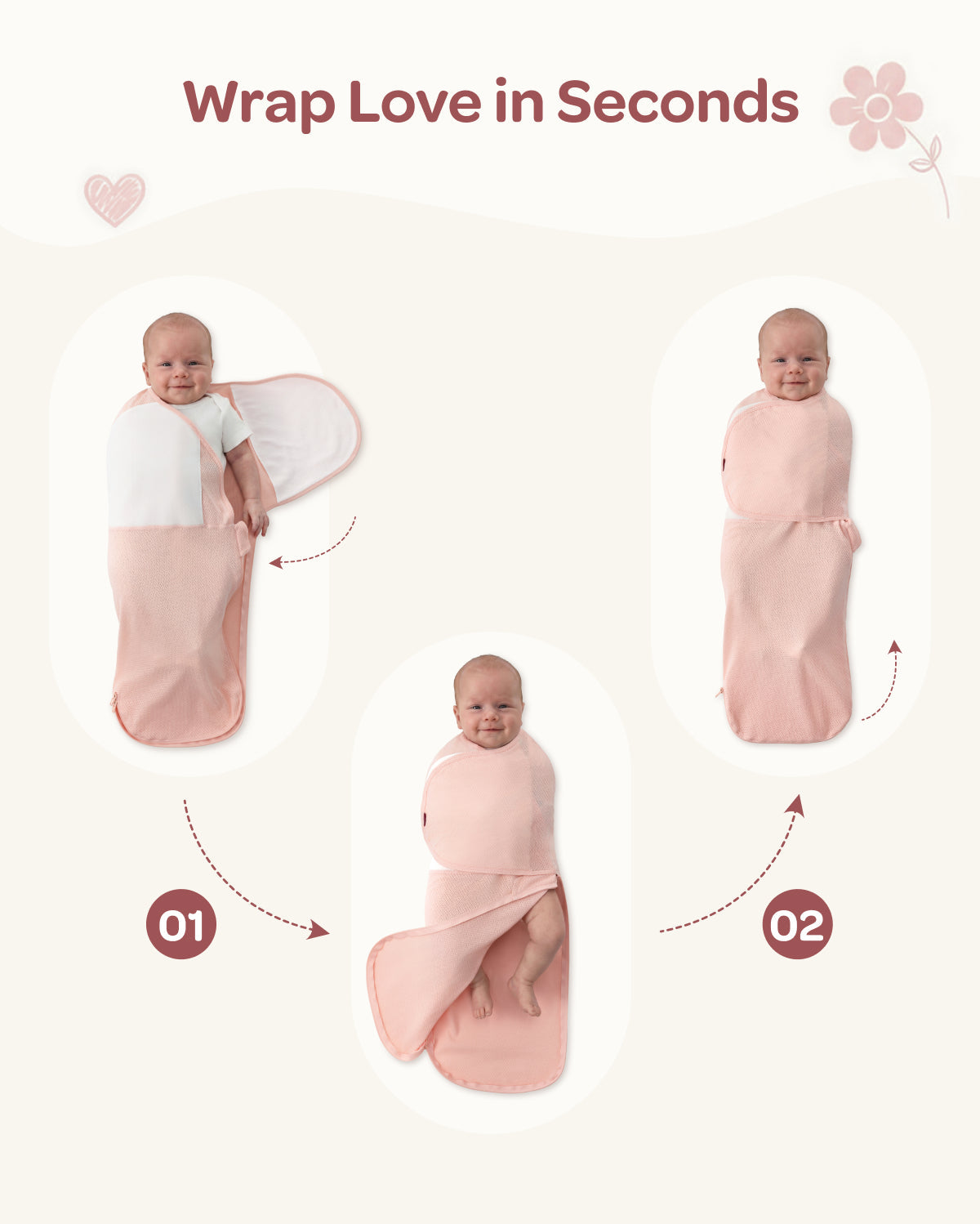 Momcozy Breathable Airflow Swaddle for 0-3M