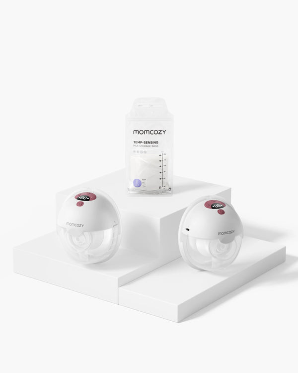 M5 Smart Double Wearable Breast Pump + 120 Breastmilk Storage Bags Bundle